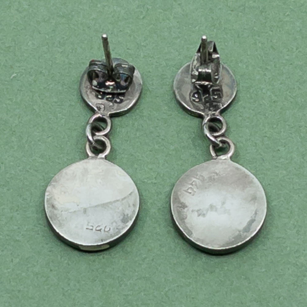 Sterling Silver and Abalone Drop Earrings - NWOT - Picture 2 of 2